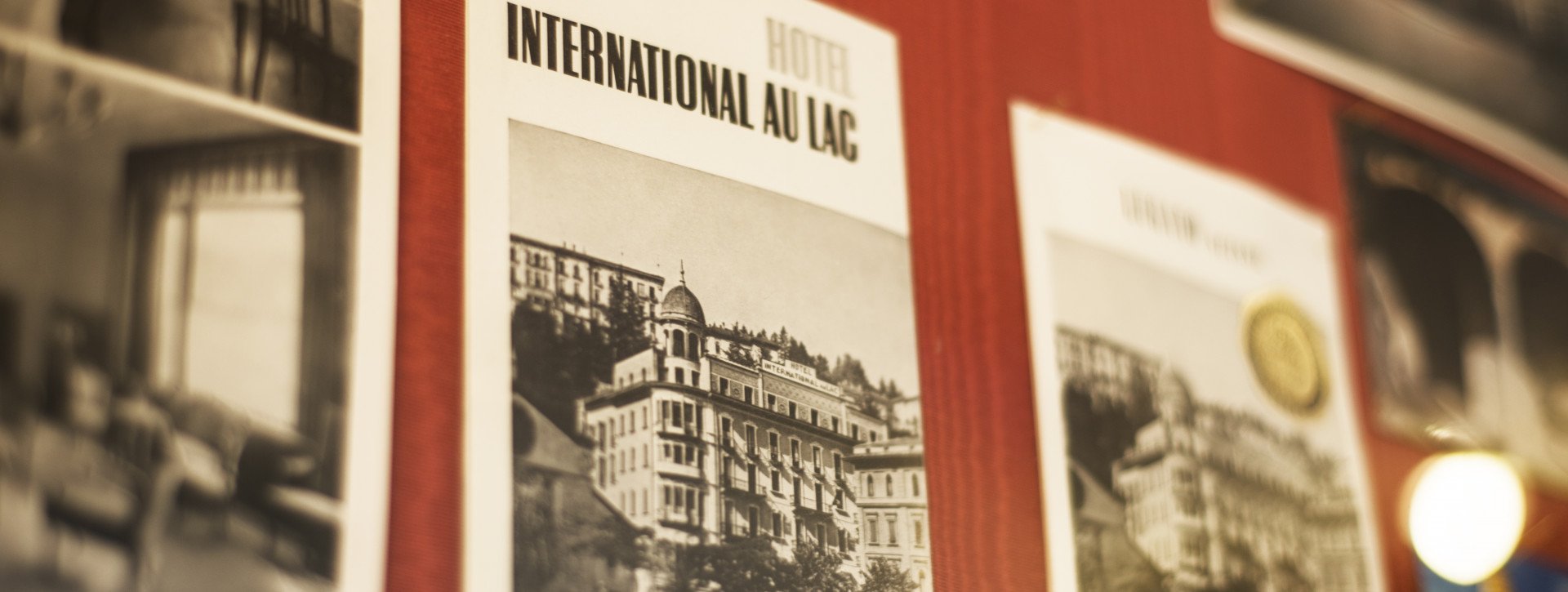 Old picture of the International au Lac Historic Lakeside Hotel building