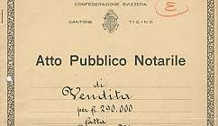 Document notarial suisse de 1905 avec détails de vente et noms des parties impliquées