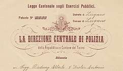Document officiel de licence pour établissement public délivré à Lugano en 1908