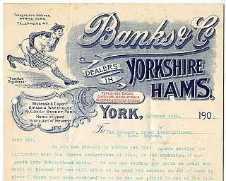 Lettre commerciale vintage de Banks & Co avec illustration et texte dactylographié