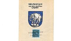 Blason de Helfenstein avec un éléphant sur fond bleu et timbre cantonal