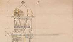 Projet architectural détaillé de la façade avec tourelle et coupole