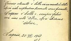 Page ancienne avec partition musicale et texte manuscrit de 1948