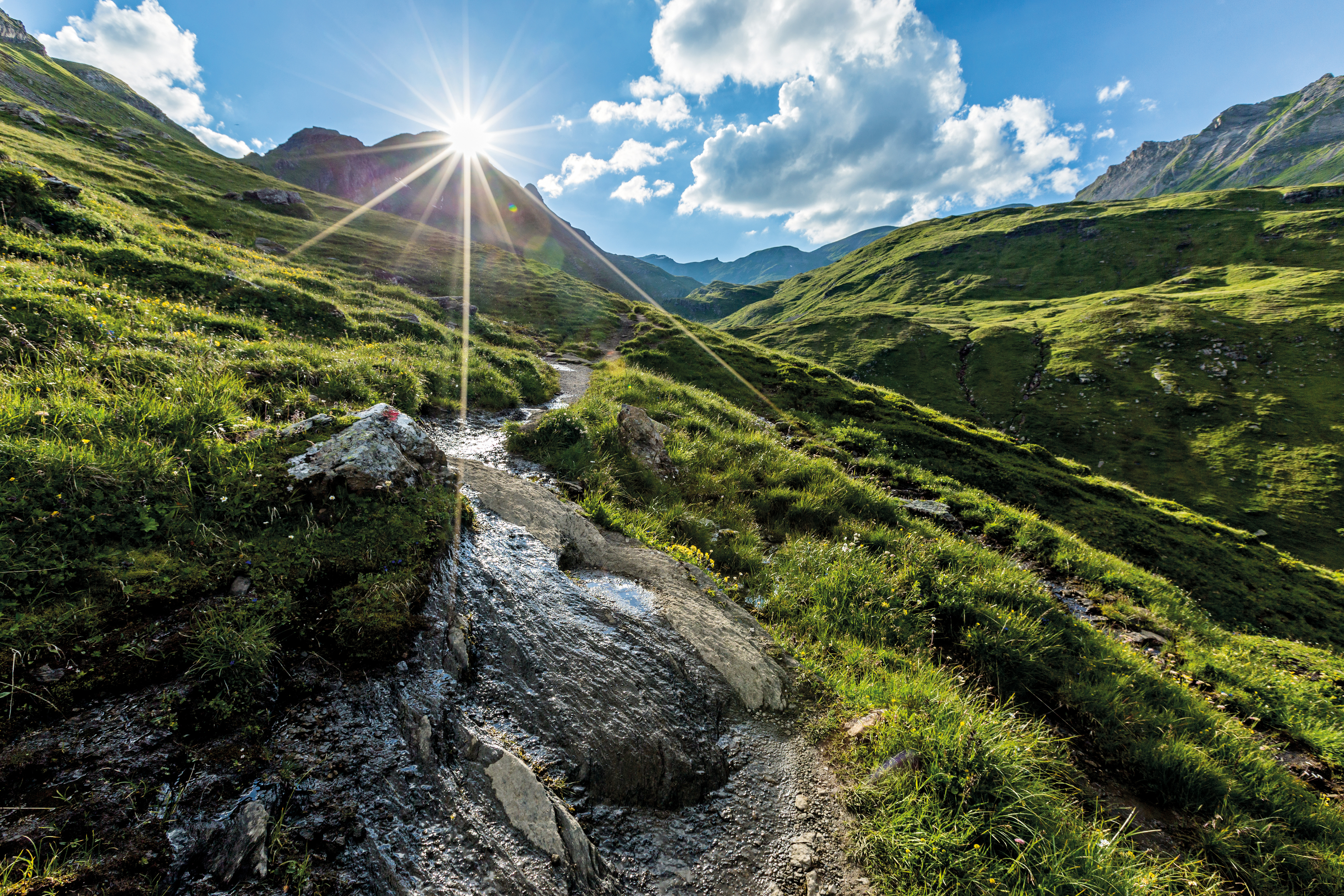 Green mountains in Switzerland