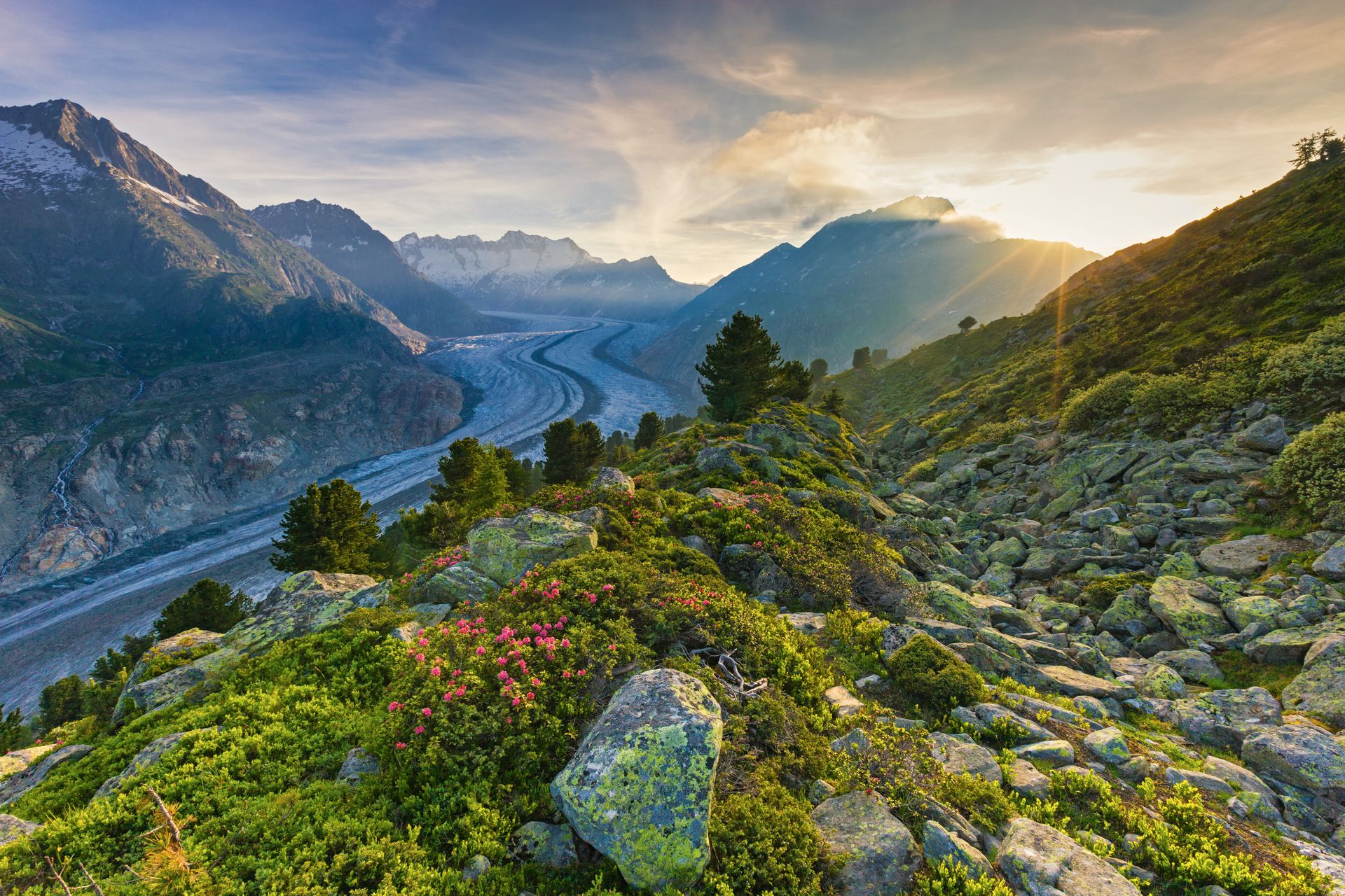 Pass-Strasse in den Alpen