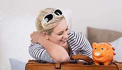 Woman with piggybank