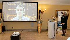 Sergio Besomi e Alessandra Schmid in occasione del giubileo dei 120 anni dell'hotel International au Lac