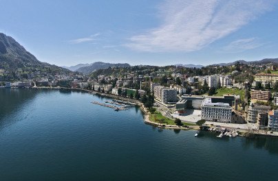 Luftaufnahme von Lugano & Monte San Salvatore
