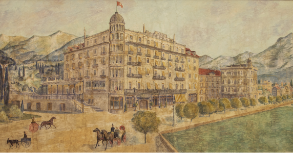 Painting of Hotel International au Lac Lugano