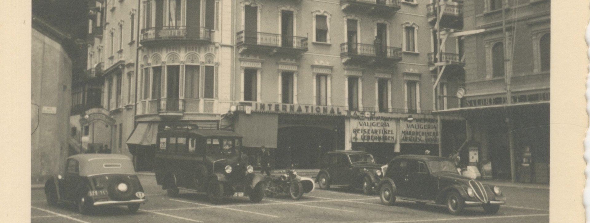 Piazza Luini e Hotel International au Lac Lugano nel 1938